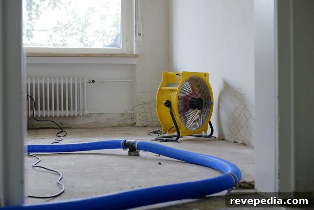 What You Can Salvage After Water Damage: Repair & Recovery Guide 2 Dehumidifier at work in an apartment which is damaged by flooding