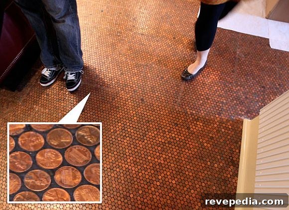 Turn Spare Change Into a New Floor: Affordable Flooring Ideas 2 PennyTileFloor.jpg