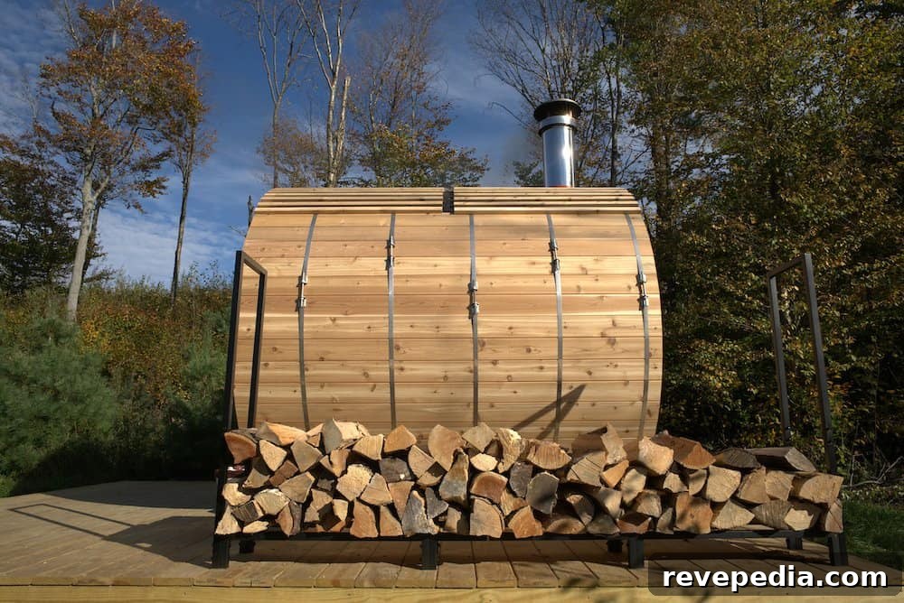 Sauna exterior in landscape