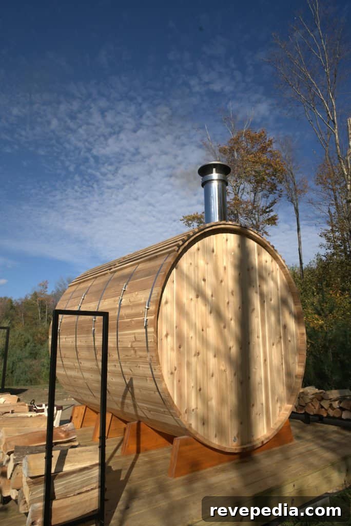 Sauna with surrounding trees
