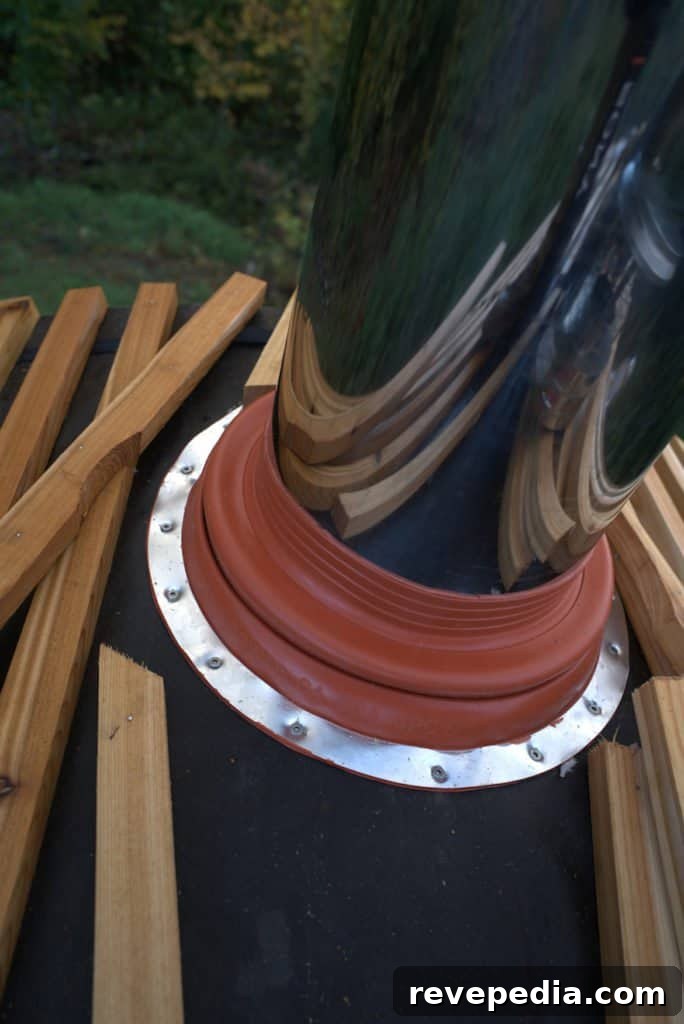 Stove installation close-up
