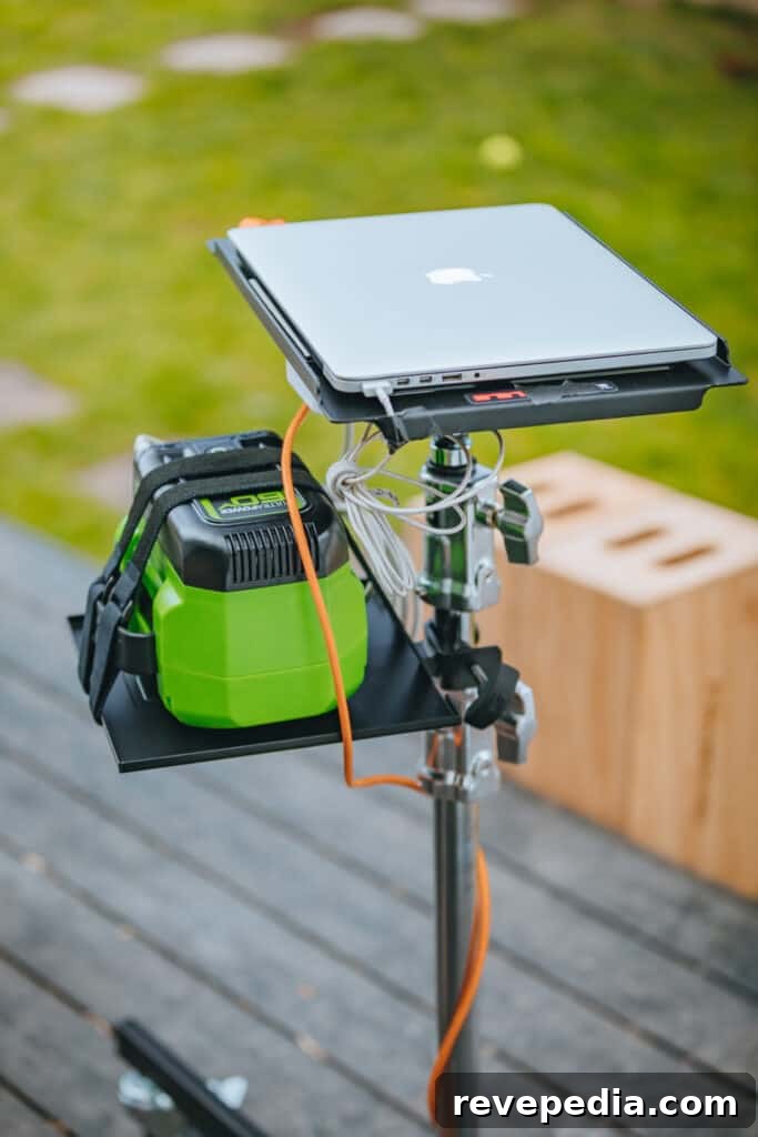 Carrying handle on Greenworks inverter