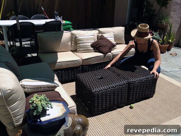 Lowe’s Backyard Makeover: Transform Your Outdoor Living Space 10 laura-settingup-furniture.jpg
