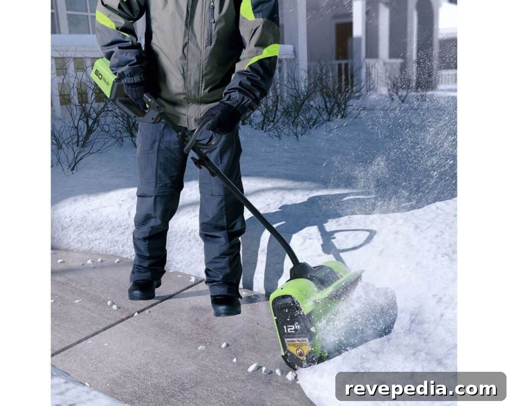 greenworks snow shovel