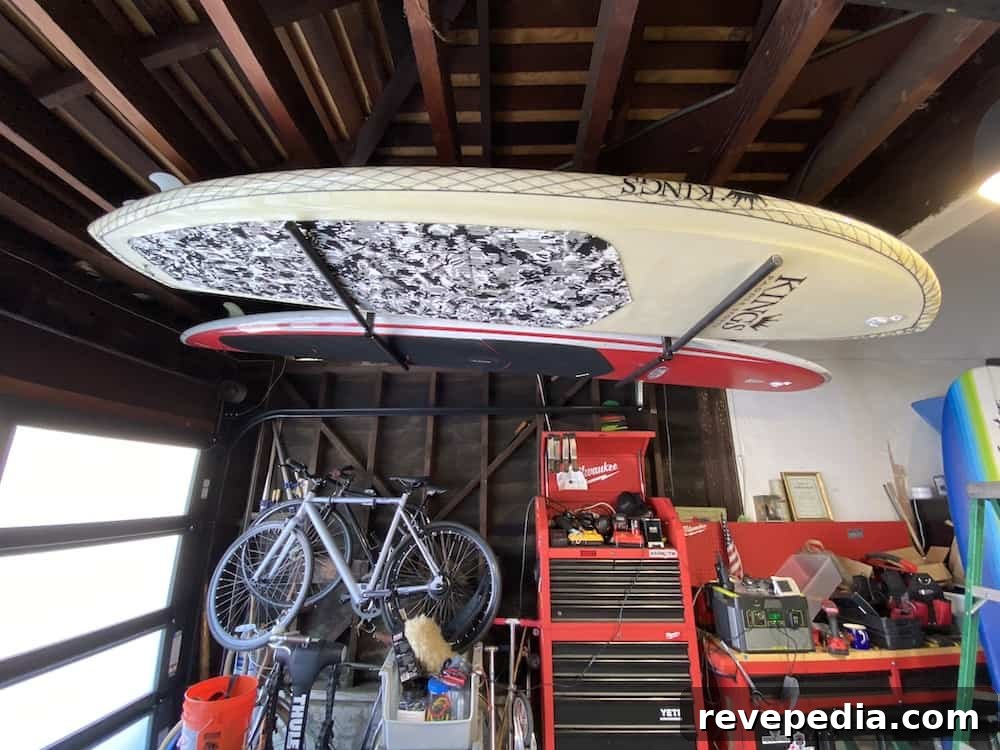Install a Garage Surfboard Rack to Protect Your Surf Quiver 3 hanging garage surfboard rack
