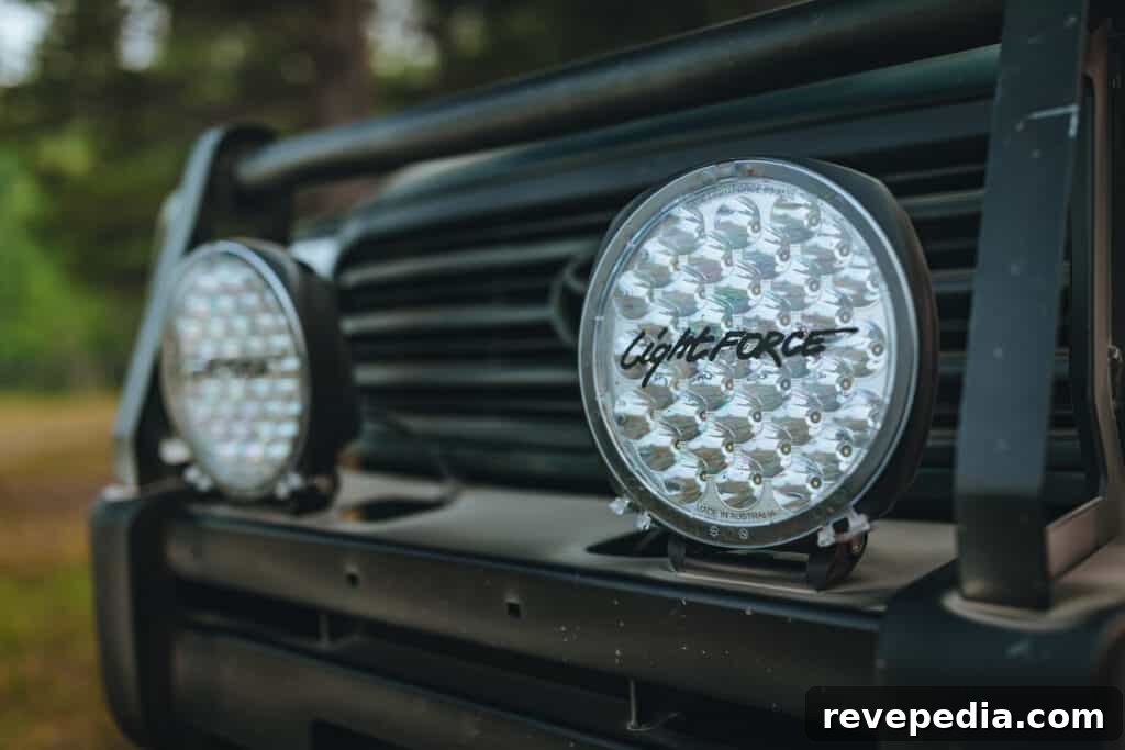 Camping in My 100 Series Land Cruiser: Bridgeport Overnights 4 lightforce genesis off-road lights