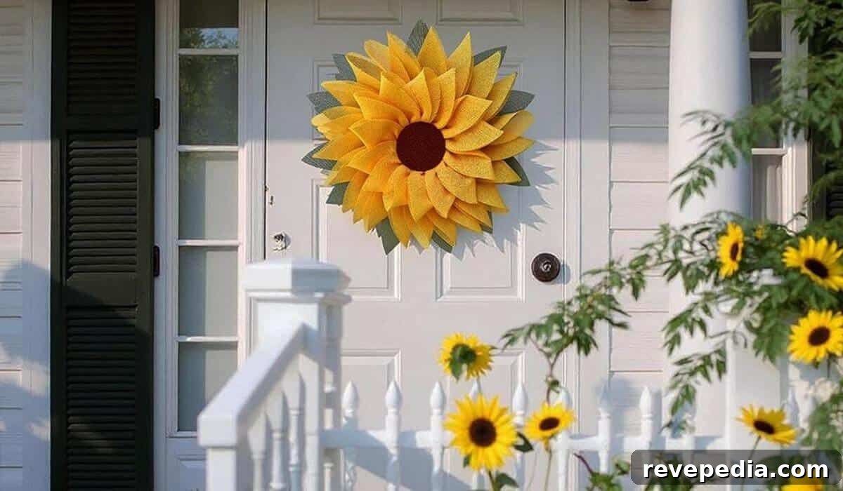 Sunflower door decoration elevates home decor