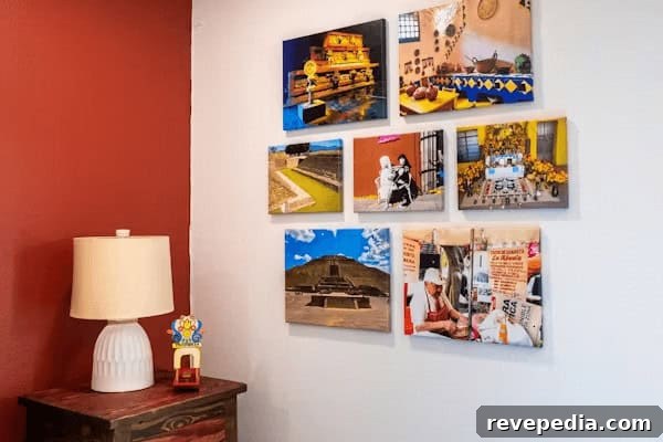How to Hang Wall Art That Looks Perfect and Stays Secure 2 a wall with a lamp and pictures on it