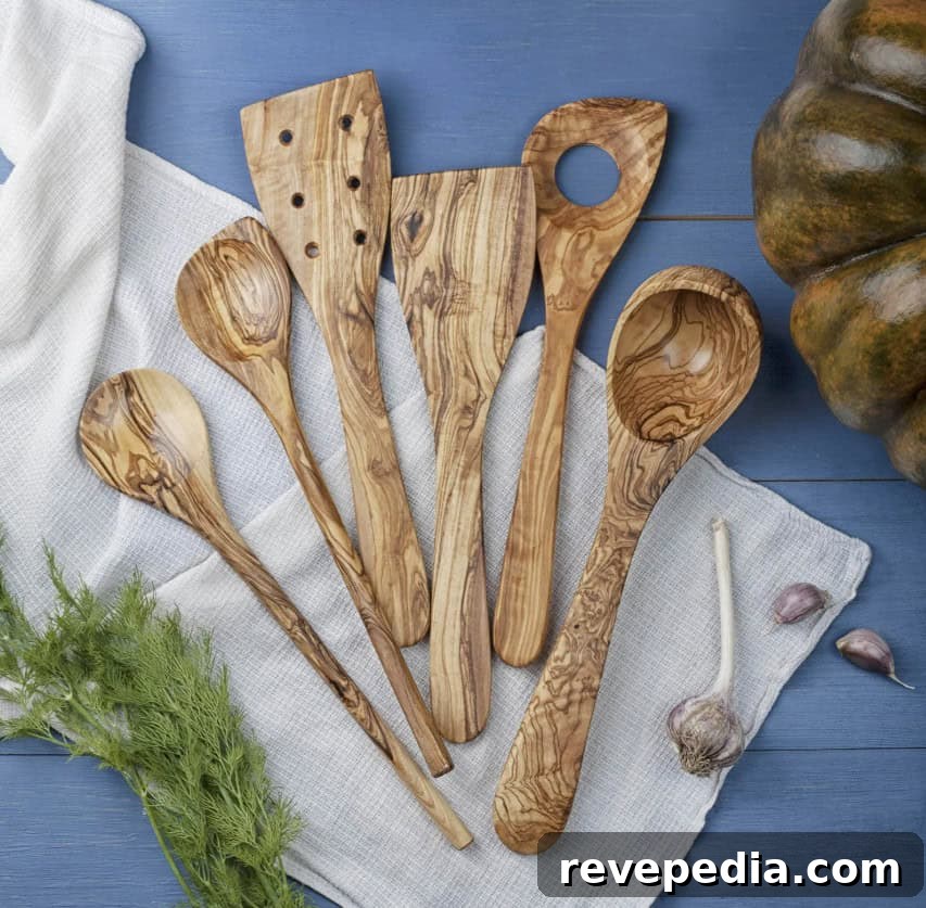 wooden kitchen utensils