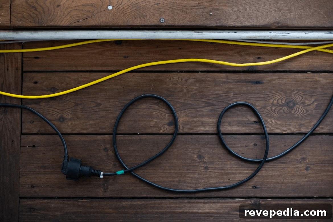 Run Ethernet Through Finished Walls With Minimal Damage 4 Ethernet wires on a wooden surface