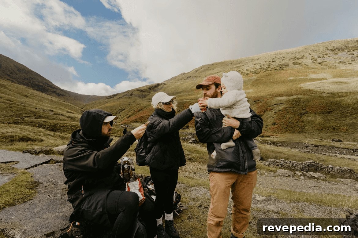Family enjoying an Iceland road trip view from a green
