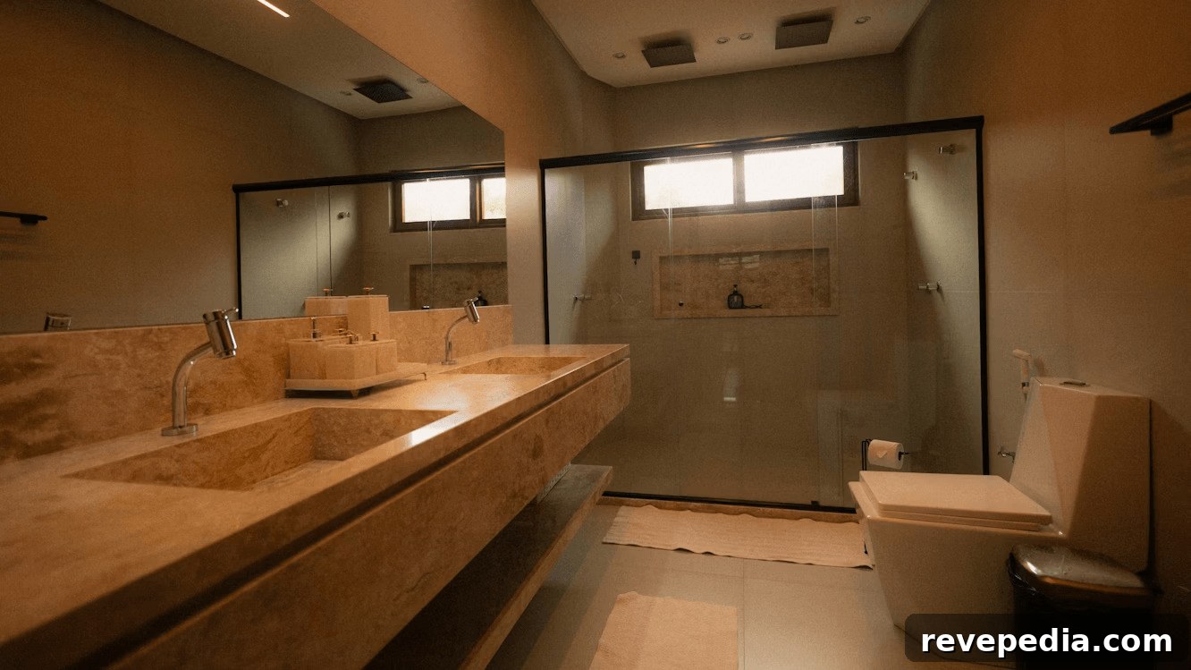 Maximize Space in a Small Bathroom: Smart Design Tips for Efficiency 3 Compact bathroom with double vanity and toilet