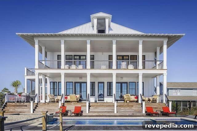 Large white house with a swimming pool