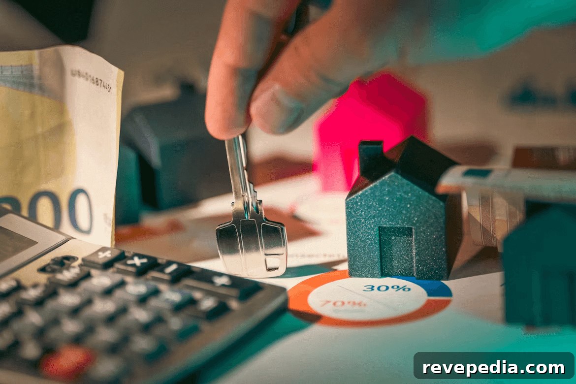 Creative Strategies to Save a Down Payment for Your First Home 4 Person holding a house key next to a calculator