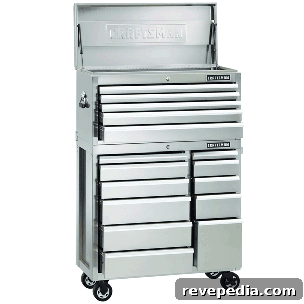 Build the Ultimate Garage Workshop: Layout, Tools & Tips 6 craftsman-tool-storage-stainless