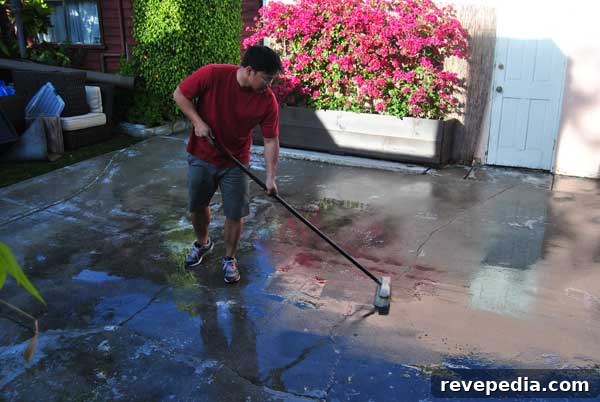 Refresh Your Deck or Patio with Rust-Oleum Restore 10X Guide 5 rustoleum-brushing