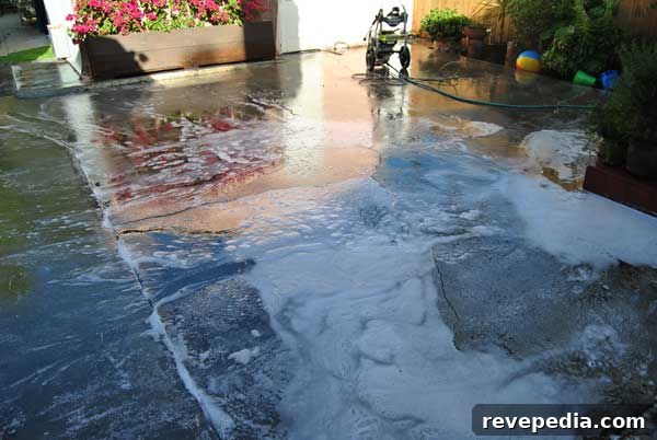 Refresh Your Deck or Patio with Rust-Oleum Restore 10X Guide 6 power-washer-water