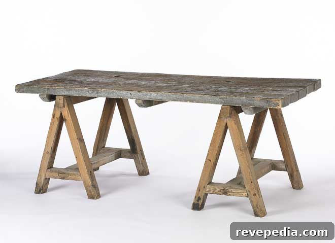DIY Sawhorse Table: Step-by-Step Build Guide 6 rustic-sawhorse-table