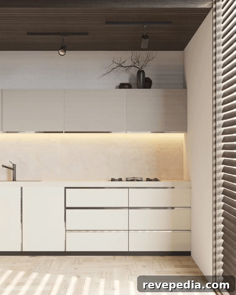 What Drives Aluminum Profile Prices for Cabinets and Wardrobes 3 White kitchen cabinets with wooden ceiling,