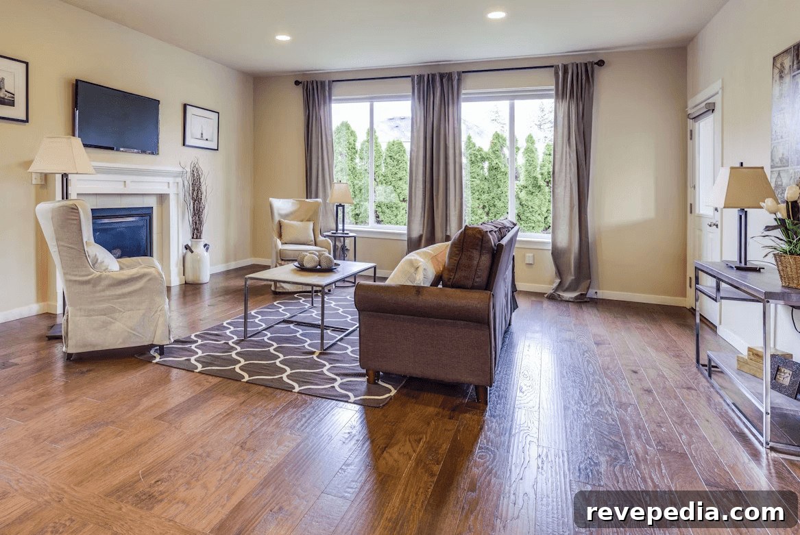 A living room with furniture and a
