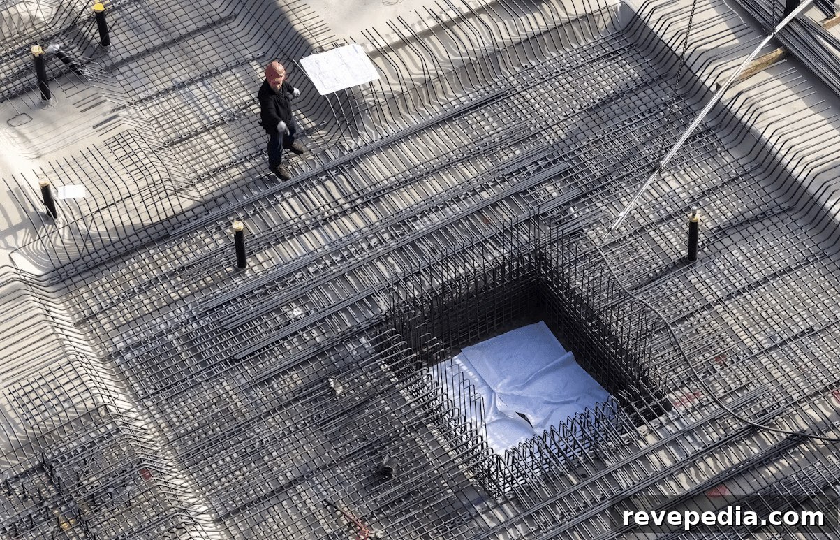 People viewing a large metal structure