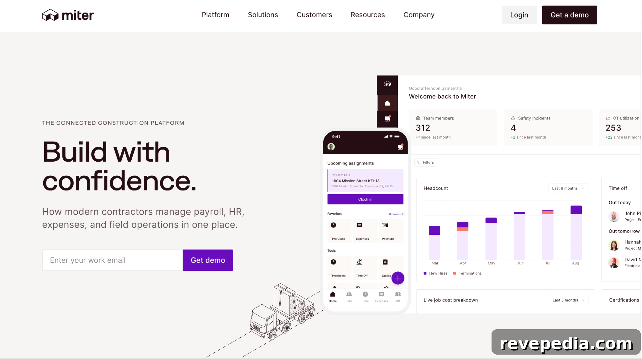 Tools to Manage Construction Costs and Profits 4 Miter: Best for integrated construction payroll with built-in job costing