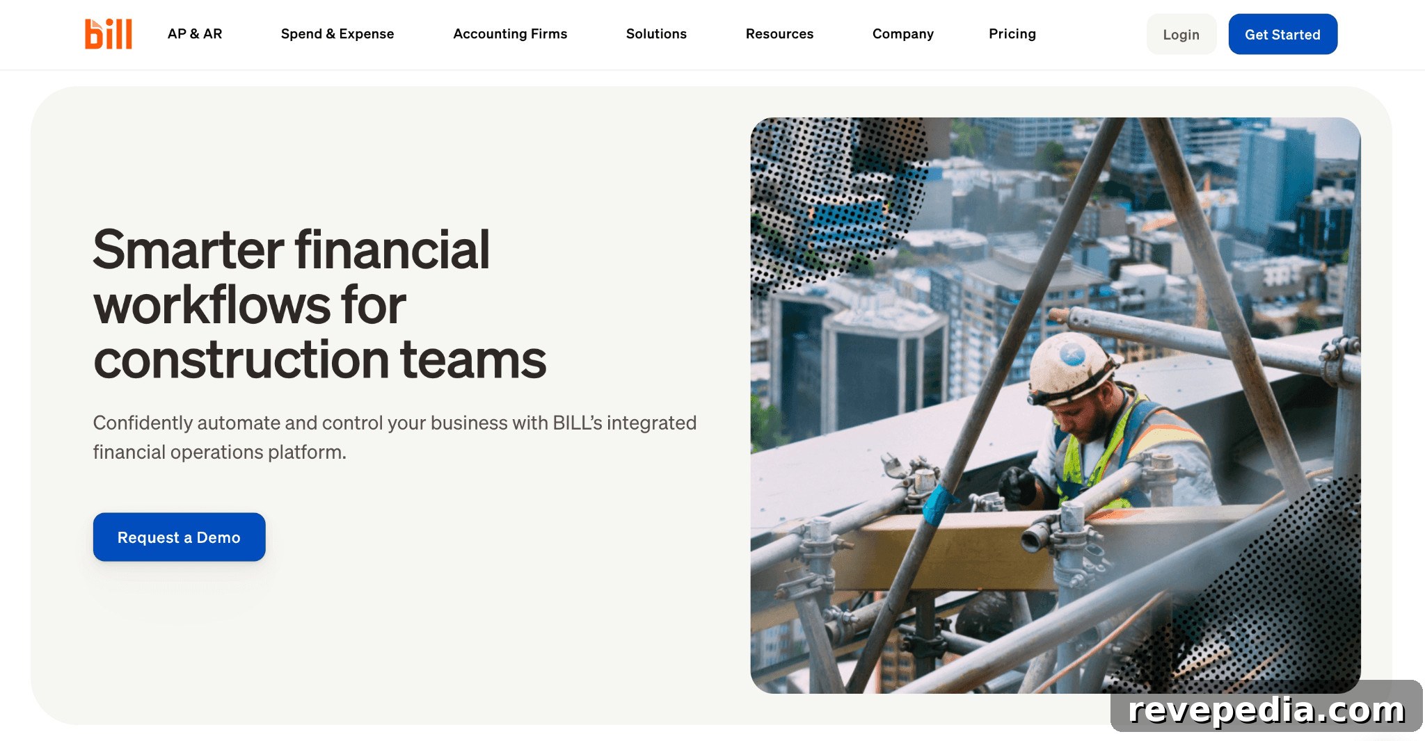 Tools to Manage Construction Costs and Profits 6 Screenshot of a website showing a construction worker, relevant