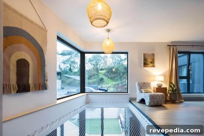 Sliding vs Lift-and-Slide Patio Doors: Which Expands Space? 4 Modern living room with glass floor and