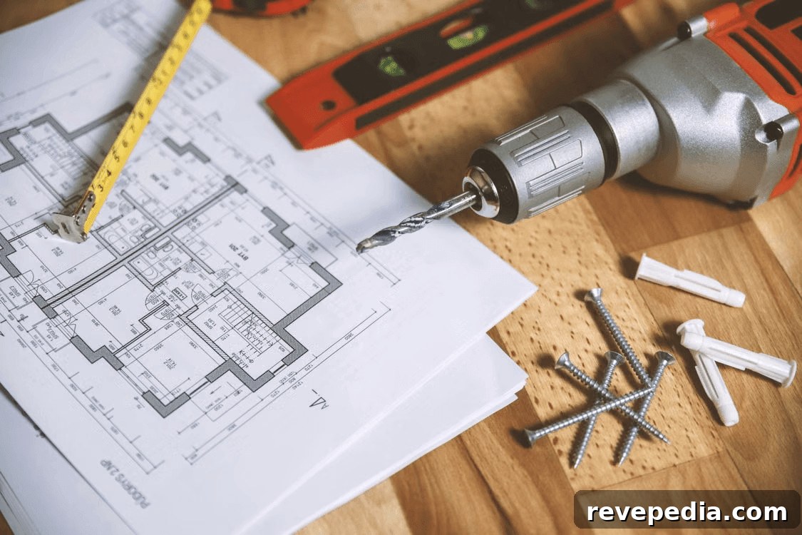 Reclaimed Materials That Add Soul to Your Home 3 Drill, screwdriver, ruler, and other tools
