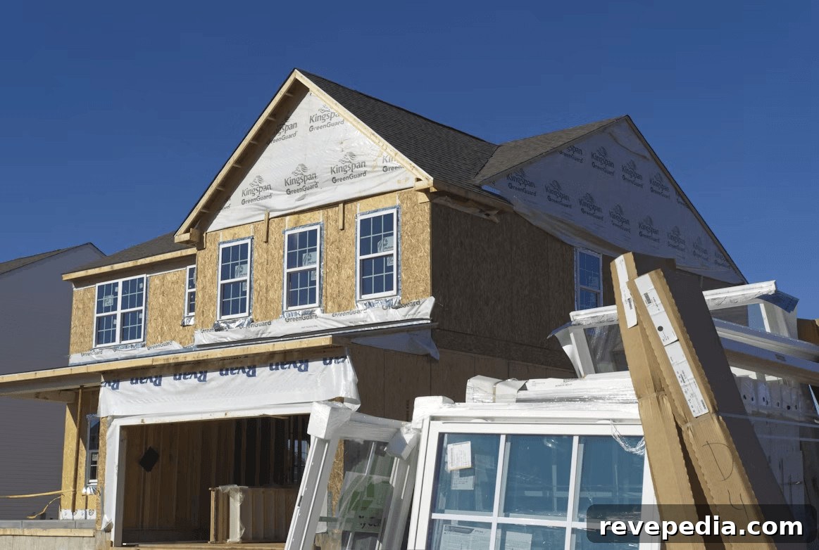 7 Key Decisions to Make Before Your Custom Home Build 2 Custom home under construction with incomplete roof