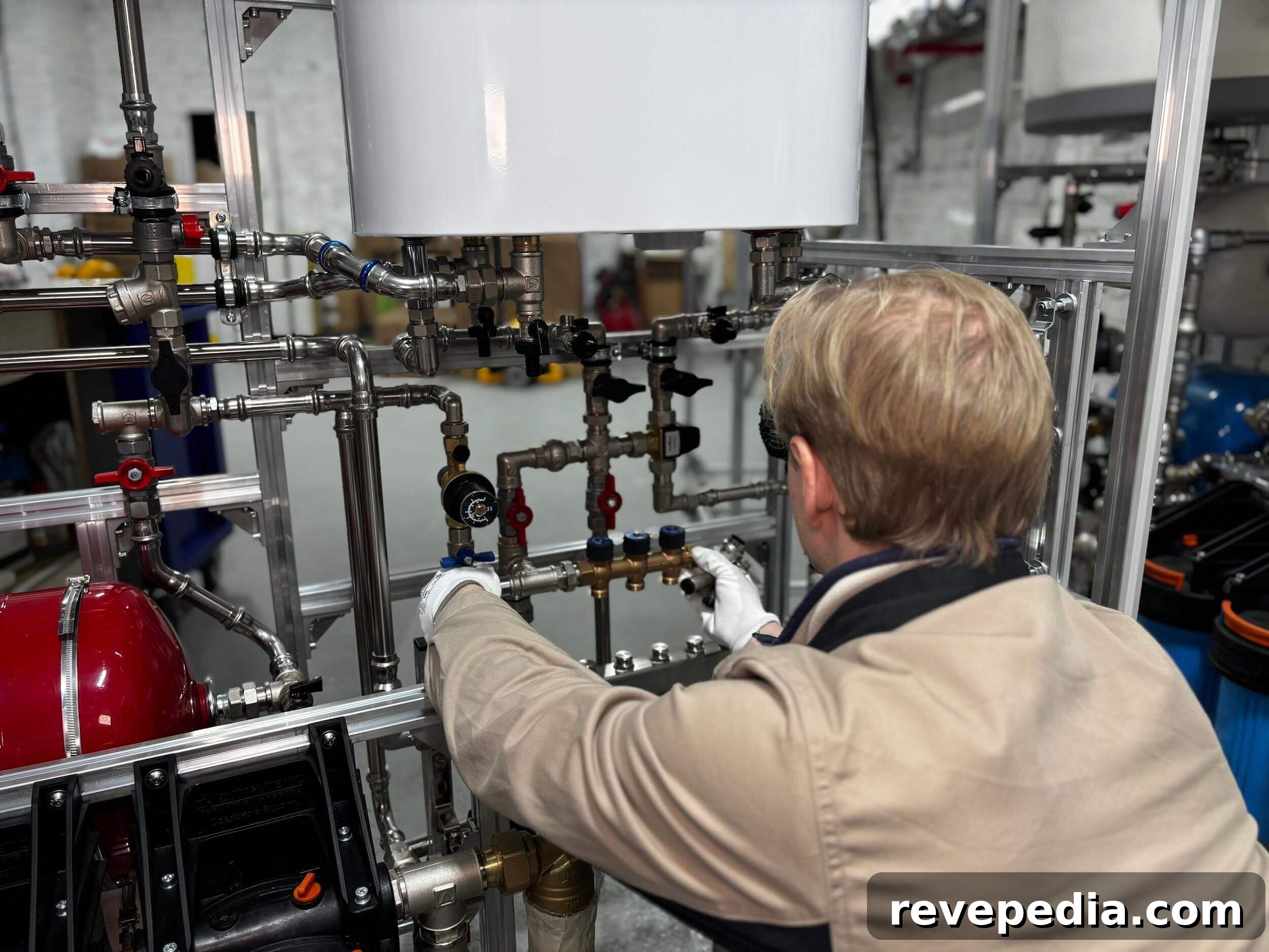Gas vs Electric Water Heaters: Installation and Operating Costs 2 Man in tan jacket installing a water heater