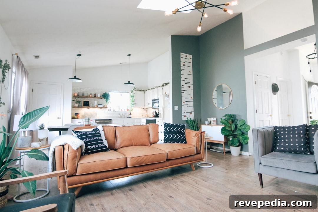 Convert Your Texas Home into a Luxury Short-Term Rental 2 The stylishly renovated living room of a modern short-term rental home