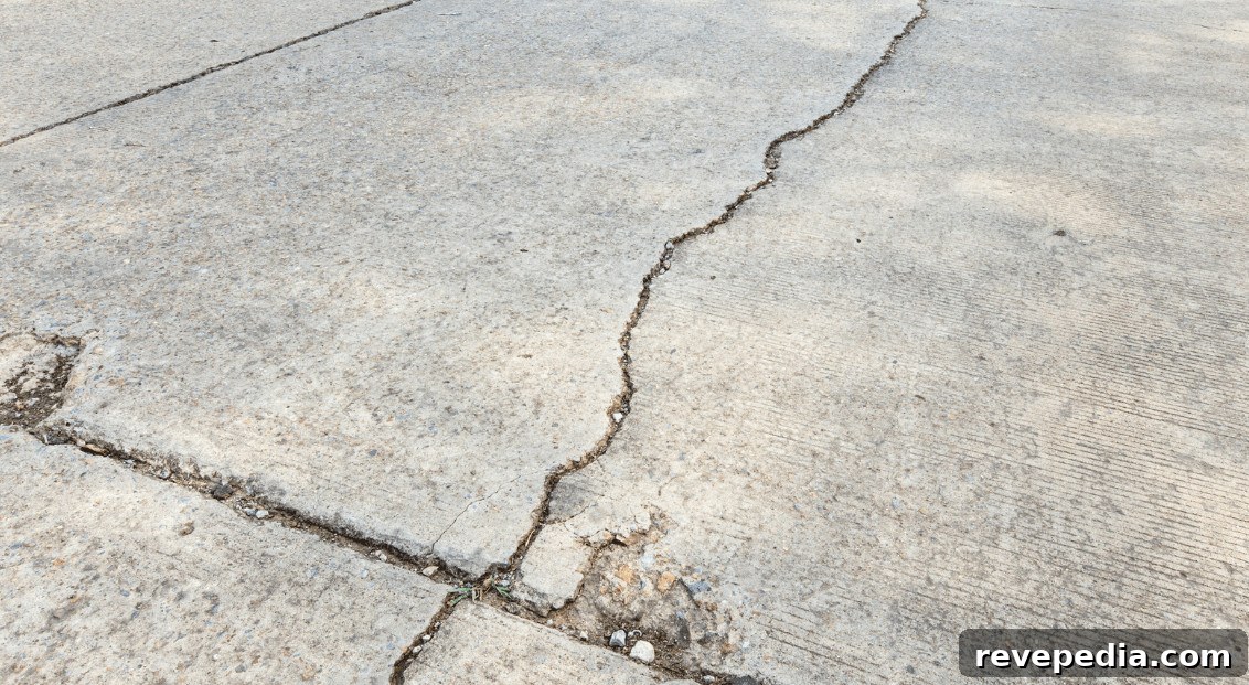 Cracked Concrete: Repair, Resurface, or Replace? 3 Concrete cracks on a driveway