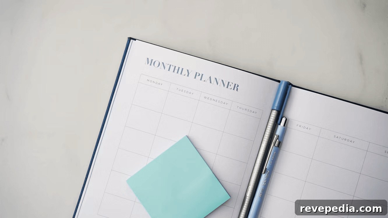 A planner with a pen for home improvement planning