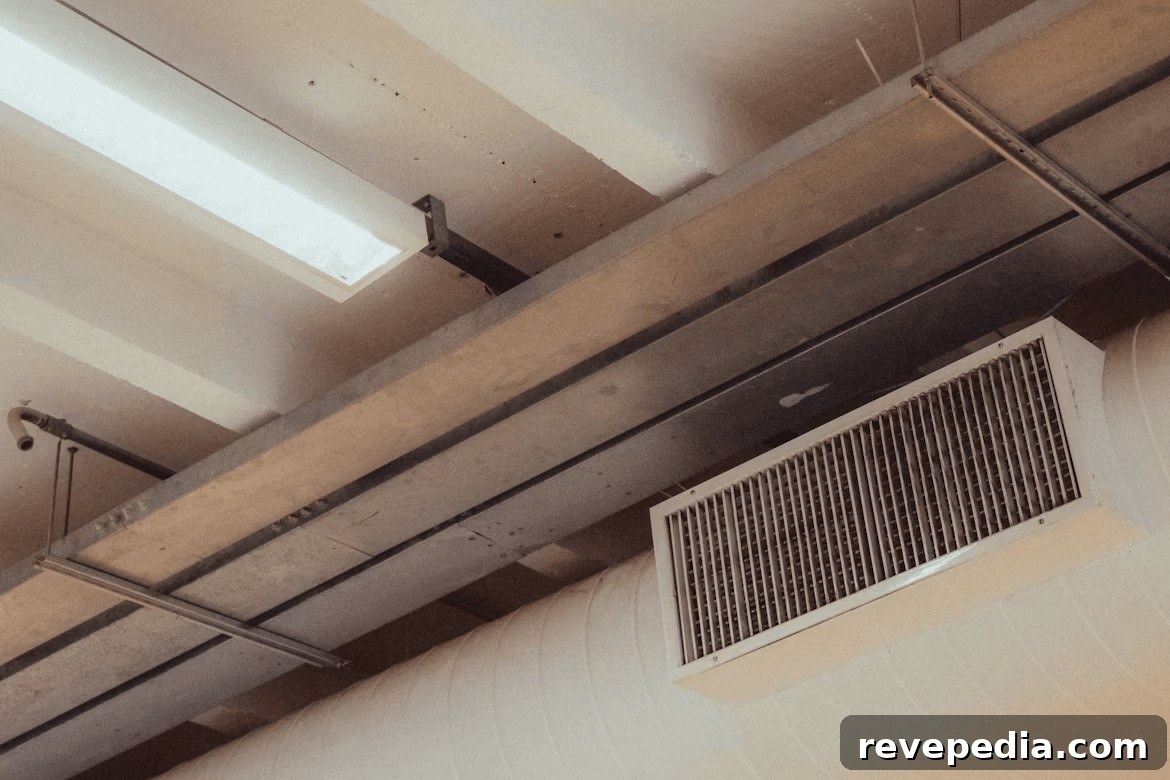 Ceiling mounted air conditioner for air duct cleaning