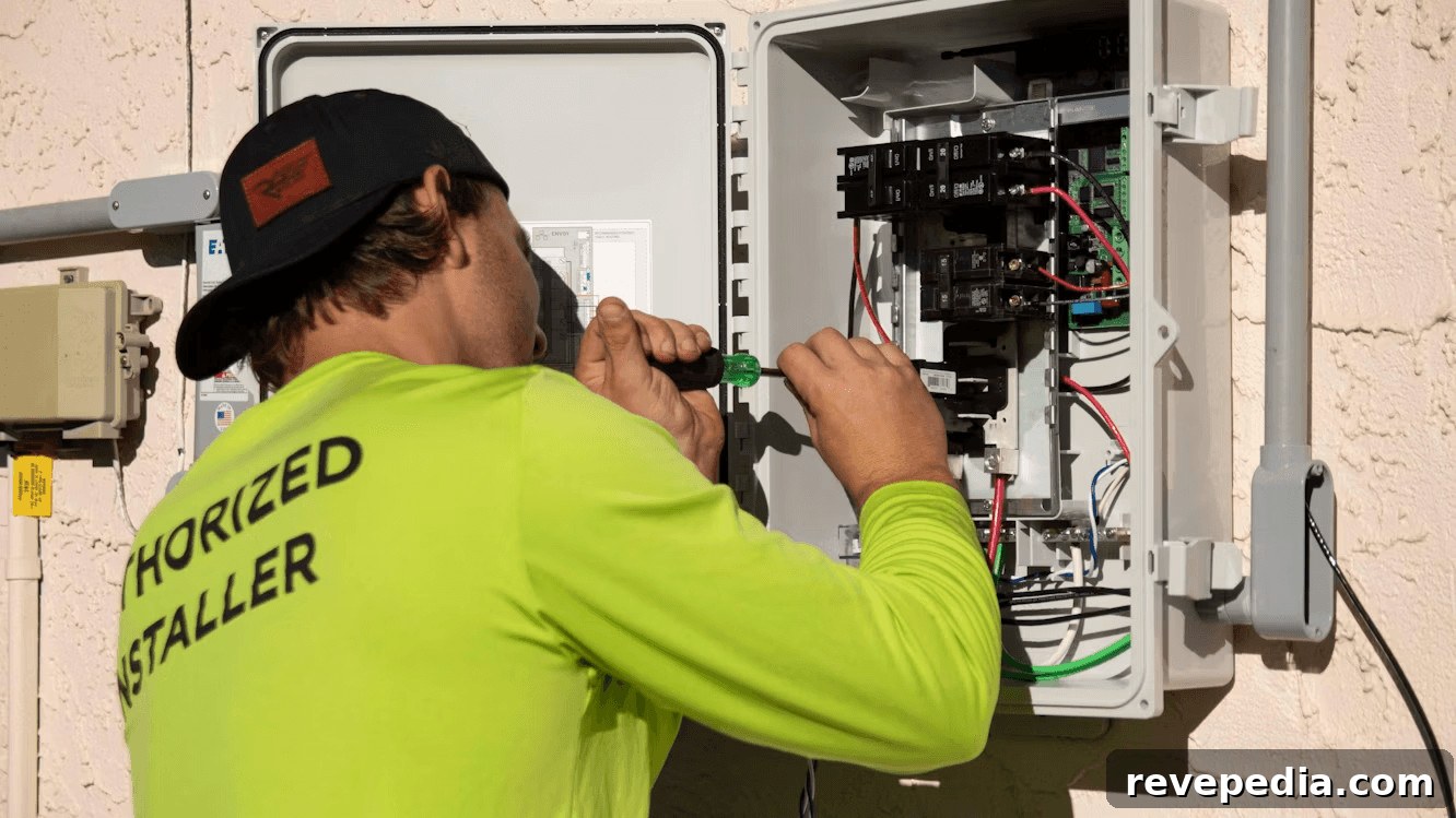 Man in green shirt working on an