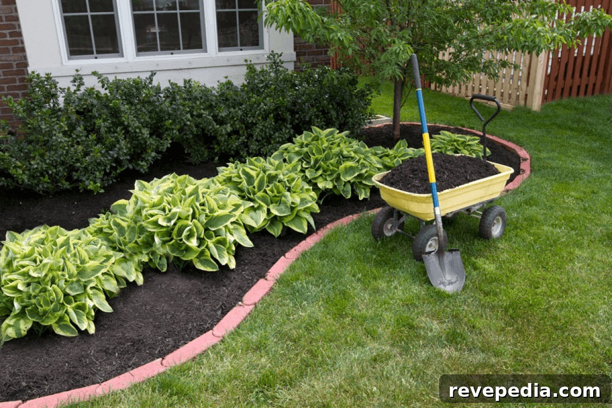 Yellow wheelbarrow filled with dirt and plants for yard